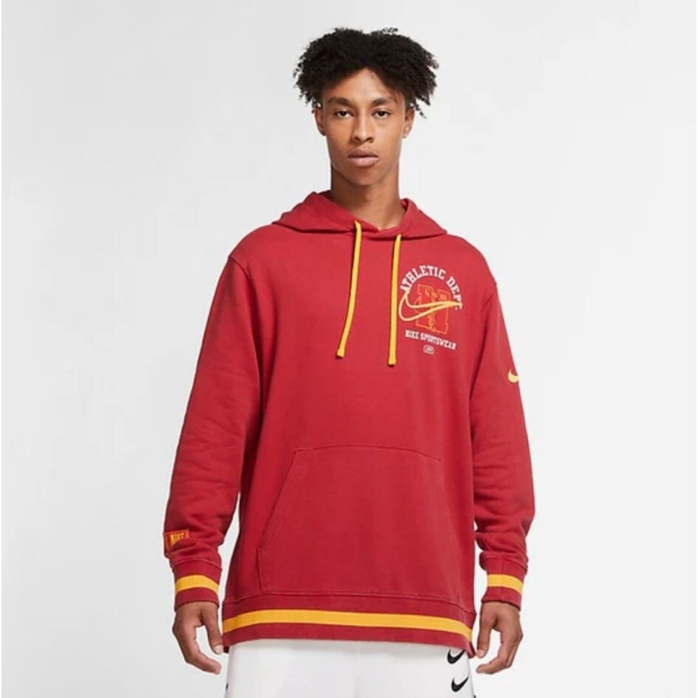 Nike NSW Club Fleece Pullover Hoodie Mens XXL Gym‎ Red Retro Sweatshirt - Picture 3 of 13